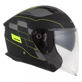 Motorcycle Helmet Cassida Jet Tech RoxoR Matte Black/Fluo Yellow/Gray