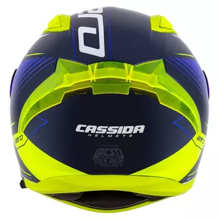 Motorcycle Helmet Cassida Aero Drome Blue/Fluo Yellow/Light Blue/White
