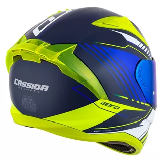 Motorcycle Helmet Cassida Aero Drome Blue/Fluo Yellow/Light Blue/White