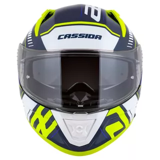 Motorcycle Helmet Cassida Aero Drome Blue/Fluo Yellow/Light Blue/White
