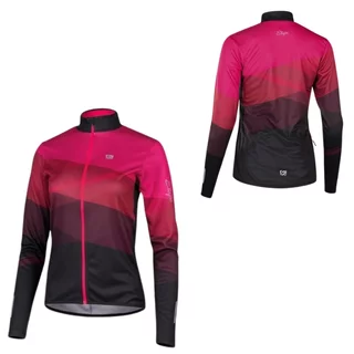 Women’s Long-Sleeve Cycling Jersey Etape Gaia - magenta/černá