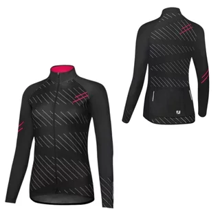 Women’s Long-Sleeve Cycling Jersey Etape Gaia 2.0 - Black/Pink