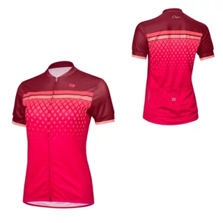 Women’s Short-Sleeve Cycling Jersey Etape Diamond - bordeaux/růžová