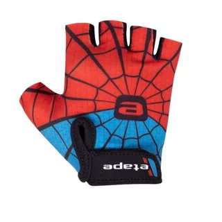 Children’s Cycling Gloves Etape Tiny - červená/modrá (spiderman)