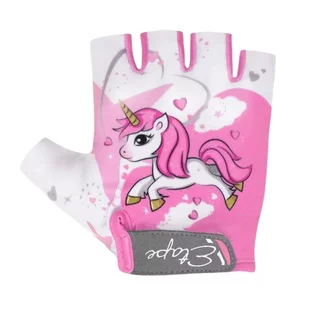 Children’s Cycling Gloves Etape Tiny - bílá/růžová (jednorožec)