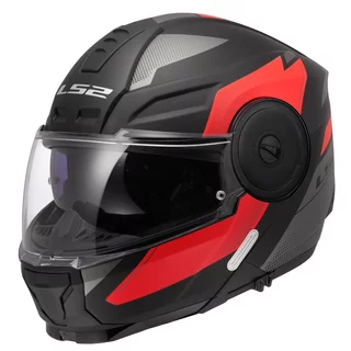 Flip-Up Motorcycle Helmet LS2 FF902 Scope II Duria Black Red