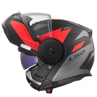 Flip-Up Motorcycle Helmet LS2 FF902 Scope II Duria Black Red