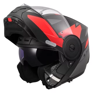 Flip-Up Motorcycle Helmet LS2 FF902 Scope II Duria Black Red