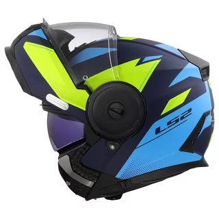 Flip-Up Motorcycle Helmet LS2 FF902 Scope II Duria Blue H-V Yellow