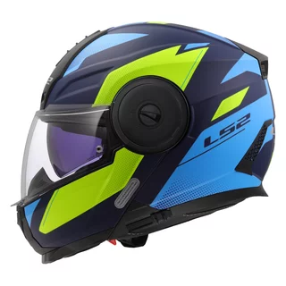 Flip-Up Motorcycle Helmet LS2 FF902 Scope II Duria Blue H-V Yellow