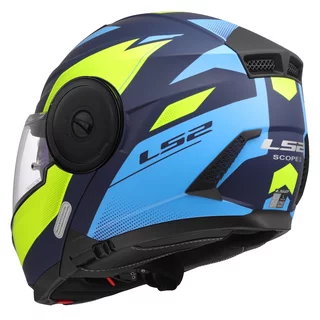 Flip-Up Motorcycle Helmet LS2 FF902 Scope II Duria Blue H-V Yellow