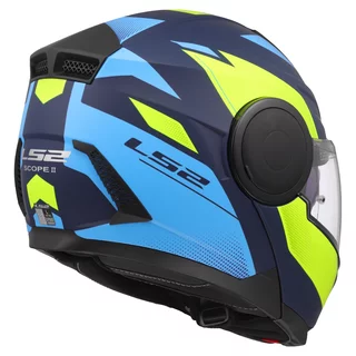 Flip-Up Motorcycle Helmet LS2 FF902 Scope II Duria Blue H-V Yellow