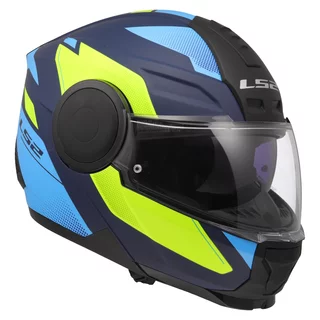 Flip-Up Motorcycle Helmet LS2 FF902 Scope II Duria Blue H-V Yellow