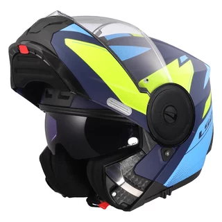 Flip-Up Motorcycle Helmet LS2 FF902 Scope II Duria Blue H-V Yellow
