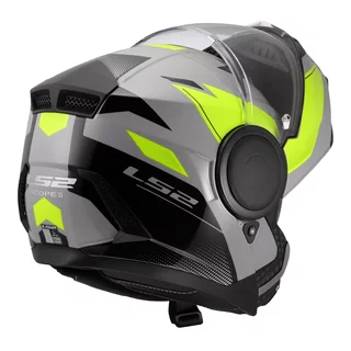 Flip-Up Motorcycle Helmet LS2 FF902 Scope II Duria Gray H-V Yellow