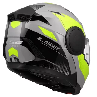 Flip-Up Motorcycle Helmet LS2 FF902 Scope II Duria Gray H-V Yellow