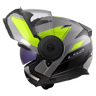Flip-Up Motorcycle Helmet LS2 FF902 Scope II Duria Gray H-V Yellow
