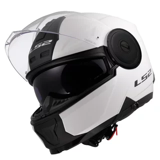 Flip-Up Motorcycle Helmet LS2 FF902 Scope II Solid Glossy White