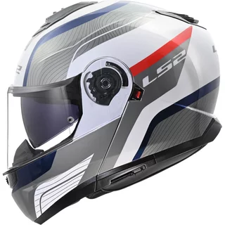 Flip-Up Motorcycle Helmet LS2 FF908 Strobe II MONZA White Blue Red