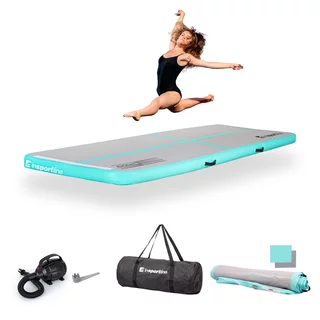 Inflatable Exercise Mat inSPORTline Airstunt 300 x 100 x 10 cm White w/ Electric Pump