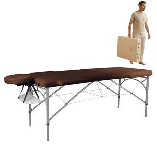 Massage Table inSPORTline Tamati 2-Piece Aluminium - Brown