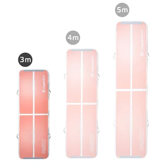 Inflatable Exercise Mat inSPORTline Airstunt 300 x 100 x 10 cm Coral Pink w/ Electric Pump