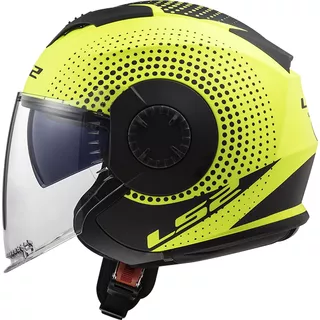 Motorcycle Helmet LS2 OF570 Verso - Spin Matt Hi Vis Yellow