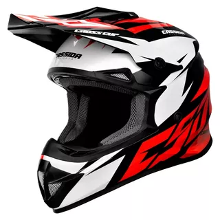 Motocross Helmet Cassida Cross Cup Two - Matte Grey/Black - Red/White/Black
