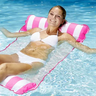 Inflatable Pool Lounger inSPORTline WaveBed - Pink