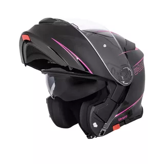 Flip-Up Motorcycle Helmet W-TEC Venero - Glossy Black-Gold