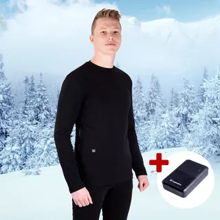 Men’s Heated T-Shirt W-TEC Insulong w/ 10,000 mAh Power Bank - Black