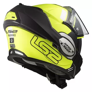 Flip-Up Motorcycle Helmet LS2 FF399 Valiant Lumen / H-V Yellow - Prox Matt H-V Yellow Black