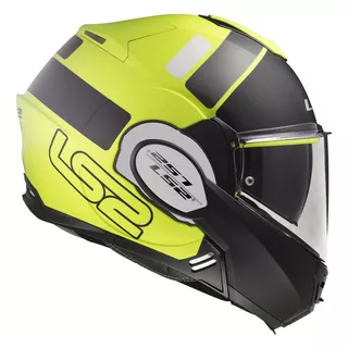 Flip-Up Motorcycle Helmet LS2 FF399 Valiant Lumen / H-V Yellow - Prox Matt H-V Yellow Black