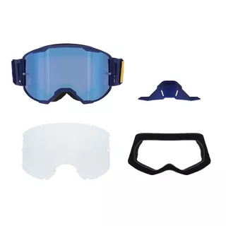 Motocross Goggles Red Bull Spect Strive Panovision, Matte Blue, Blue Mirrored Lens