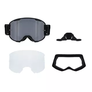 Motocross Goggles Red Bull Spect Strive Panovision, Matte Black, Silver Mirrored Lens
