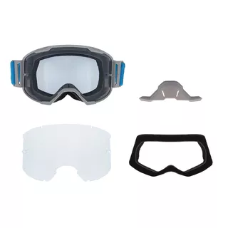 Motocross Goggles Red Bull Spect Strive Panovision, Matte Light Gray, Smoke Lens