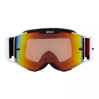 Motocross Goggles Red Bull Spect Torp, Matte Black/White, Red Mirrored Lens
