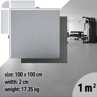 Heavy-Duty Floor Mat inSPORTline Luxteko Waffle 100 x 100 x 2 cm - mramor