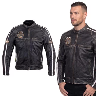Men’s Leather Motorcycle Jacket W-TEC Sheawen Vintage