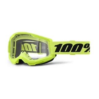 Children’s Motocross Goggles 100% Strata 2 Youth - neon žlutá, čiré plexi