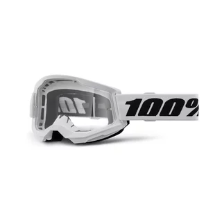 Motocross Goggles 100% Strata 2 New - War camo, čiré plexi - White bílá, čiré plexi