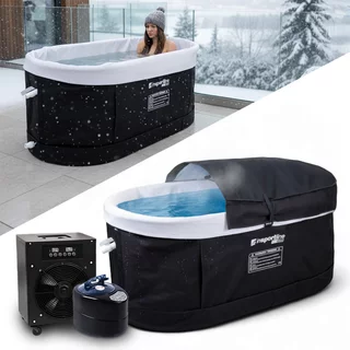 Portable Cold Plunge Tub w/ Steam System & Temperature Controller inSPORTline FrostPeace