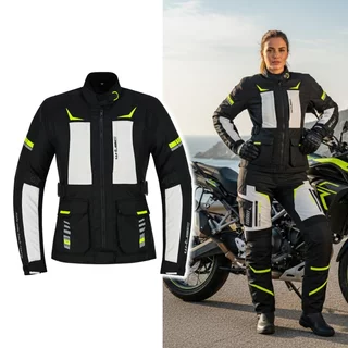 Women’s Motorcycle Jacket W-TEC Warao Lady - Black-Fluo