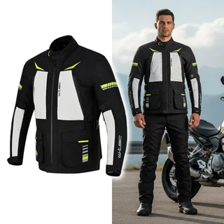 Motorcycle Jacket W-TEC Warao - Black-Fluo