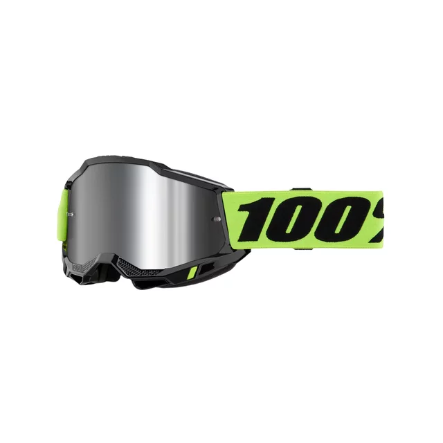 Children’s Motocross Goggles 100% Accuri 2 Junior Mirror - žlutá, zrcadlové stříbrné plexi - žlutá, zrcadlové stříbrné plexi