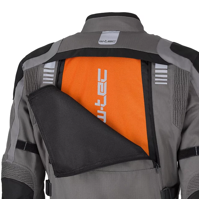 Touring Motorcycle Jacket W-TEC Smackton - Grey Orange