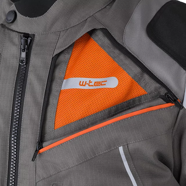 Touring Motorcycle Jacket W-TEC Smackton - Grey Orange