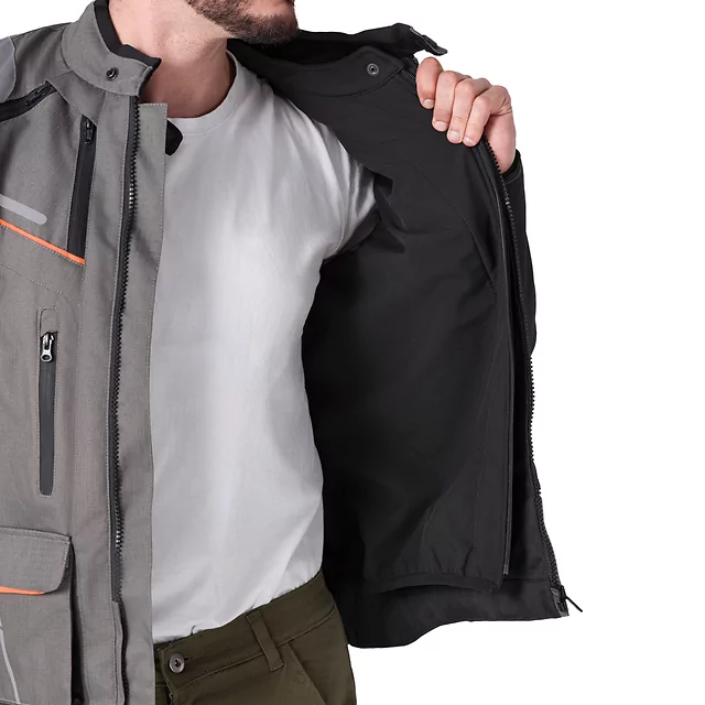 Touring Motorcycle Jacket W-TEC Smackton - Grey Orange