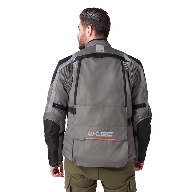Touring Motorcycle Jacket W-TEC Smackton - Grey Orange