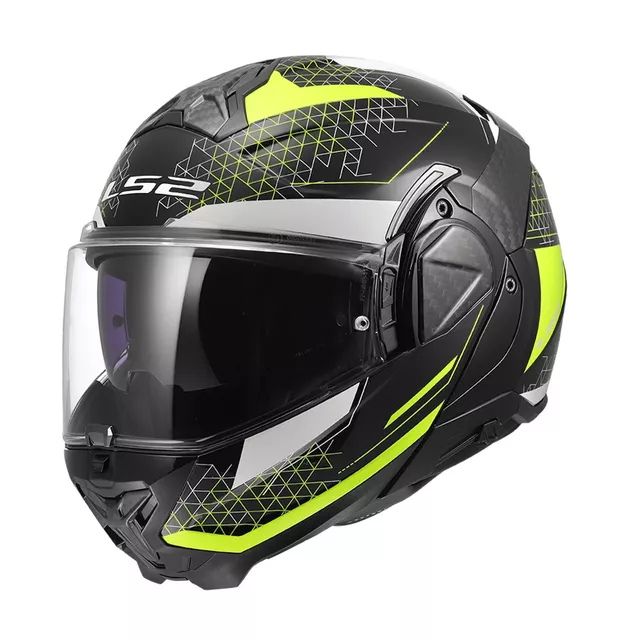 Flip-Up Motorcycle Helmet LS2 FF910 Advant II Astral H-V Yellow P/J
